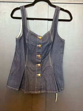 719. Commense Dark Blue Denim Button-Front Camisole